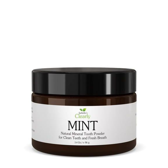 Isabella’s Clearly MINT Natural Fluoride Free Toothpaste Powder | Remineralizing Teeth Whitening Mineral Tooth Powder for Adults, Kids, Sensitive Teeth and Gums | Vegan, Organic Xylitol, Baking Soda