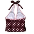 thumbnail image 4 of Y2k Vintage 2 Pieces Bikini Set Coquette Halter Tankini Top with Shorts Whimsy Polka Dot Beach Swimsuit Vacation Outfit Pink M, 4 of 6