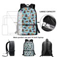 thumbnail image 6 of HUIACONG Bear Dog Pattern Backpack for Middle School Girls Large Capacity Ergonomic Padded Straps Wear‑Resistant for Kids Students 6‑18 Daily Use, 6 of 6