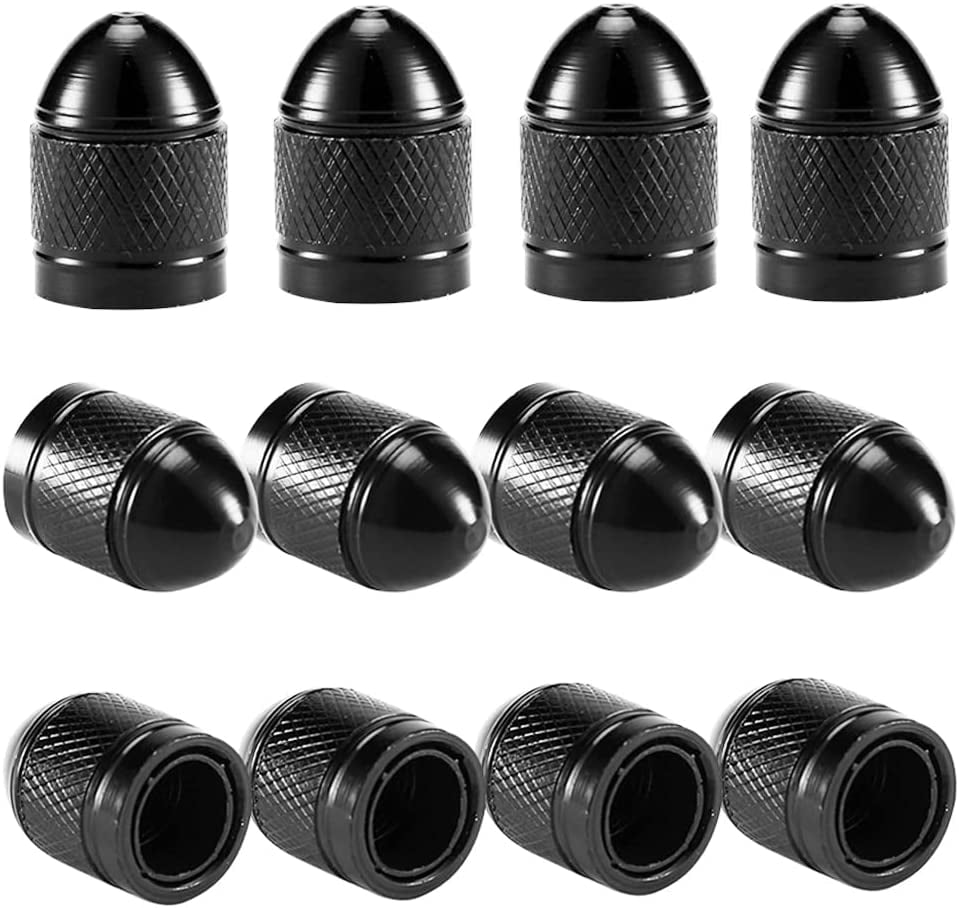 Bullet Style Tire Valve Caps 12 Pack Tire Caps with Corrosion Resistant Plastic Lined