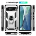 thumbnail image 2 of Compatible with Google Pixel 7 Case Built-in 360 Ring Holder Kickstand, Extreme Protection Military Armor Magnetic Car Dual Layer Protective Heavy Duty Phone Cover For Google Pixel 7,Silver, 2 of 7