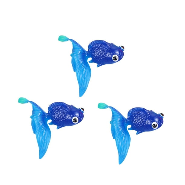 Xihbxyly Artículos para Menores de 10 Años Peces de Colores, Simulación, 3 Piezas, 6,5 Cm, Tpr Suave Translúcido, Flotanes, Marinos