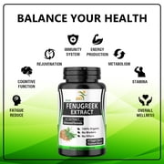 حبوب بذور FENUGREEK 2000mg استخراج يومي 60 كبسولات نباتية غير معدلة وراثيا
