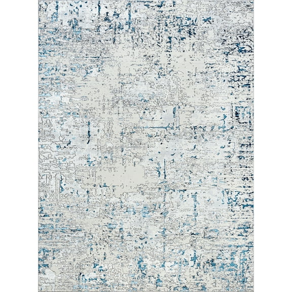 Tayse Antik Area Rug ANT2013 Contemporary Blue Worn Faded 7' 10" x 10' 3" Rectangle