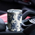 thumbnail image 4 of 30oz Blue and White Pioneer Flower Tumblers Stainless Steel Tumbler with Lid and Straw,Vacuum Insulated Double Wall Travel Tumbler Cups Mug with Cleaning Brush for Coffee,Tea, 4 of 7