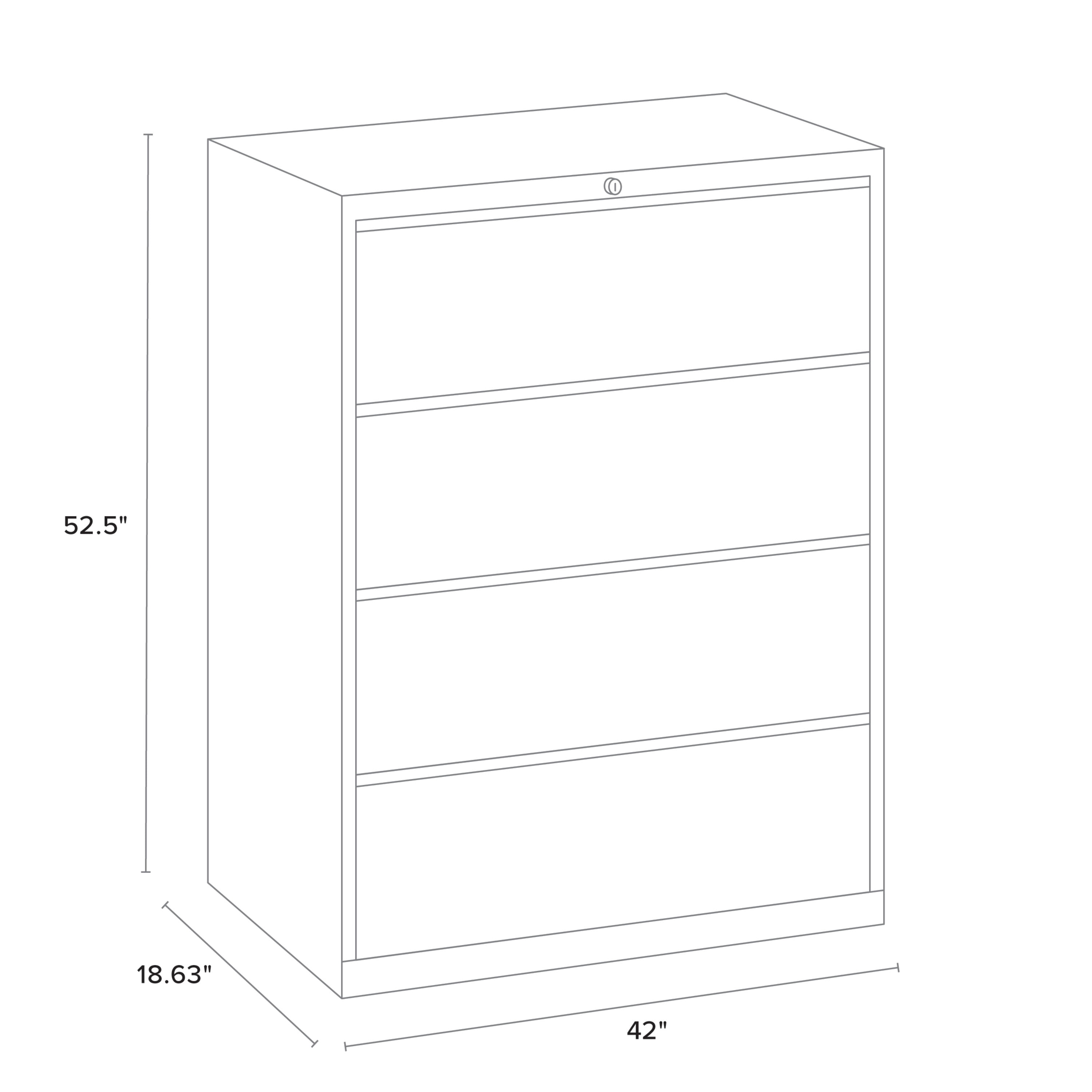 Hirsh 42 inch Wide 4 Drawer Metal Lateral File Cabinet for Home and Office, Holds Letter, Legal and A4 Hanging Folders, Silver