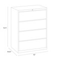 thumbnail image 4 of Hirsh 42 inch Wide 4 Drawer Metal Lateral File Cabinet for Home and Office, Holds Letter, Legal and A4 Hanging Folders, Medium Tone Brown, 4 of 4