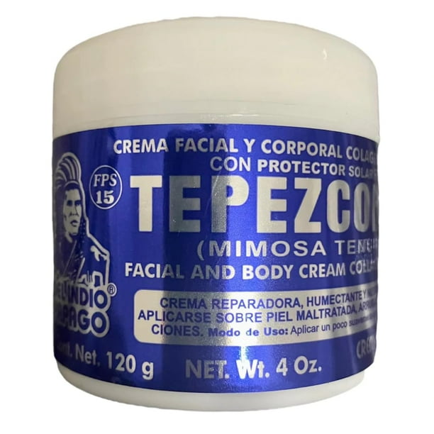 Crema para la piel Del Indio Papago TEPEZCOHUITE con colágeno y vitamina E