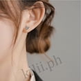 thumbnail image 4 of bingo 925 Plata Chica Lindo Exquisito Zirconia Plano De Cuatro Hojas Trébol Pendientes, 4 of 4