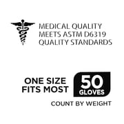 Equate Nitrile Exam Gloves, One Size Fits Most, 50 Count