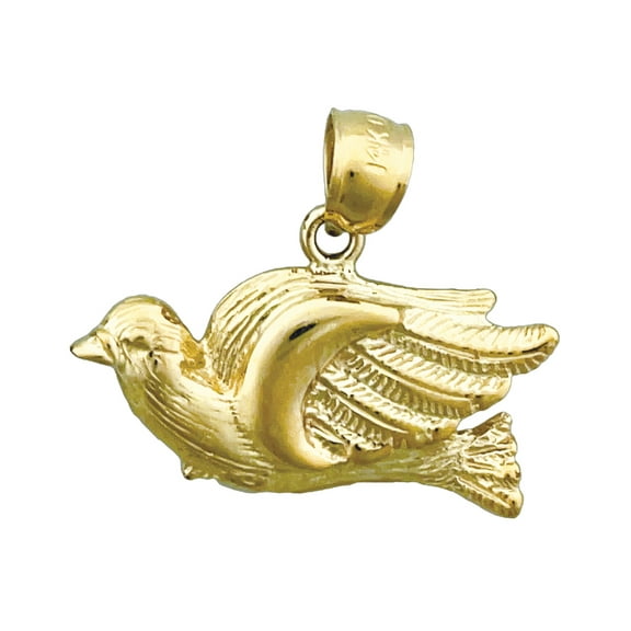 14K Gold Pigeon Pendant