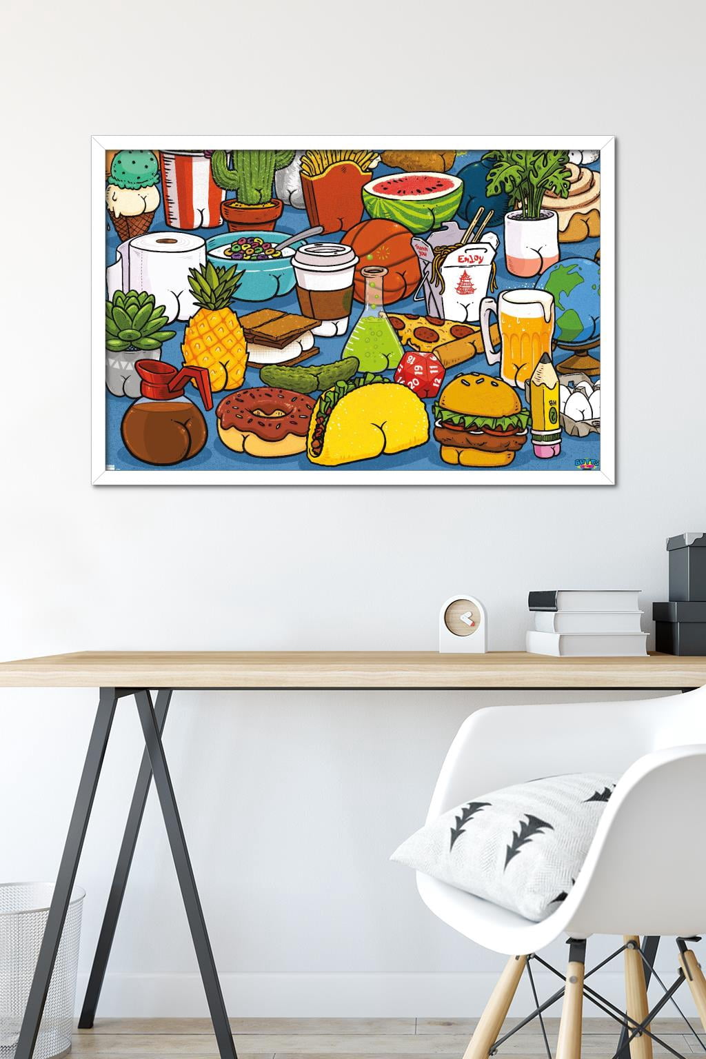 Brian Cook: Butts on Things - Food Wall Poster, 22.375" x 34" Framed