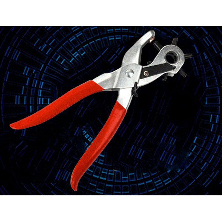 6 Sized 9'' Leather Hole Punch Heavy Duty Hand Pliers Belt Holes Puncher  Tool