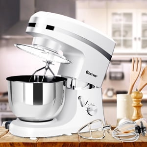 Costway 5L 120V/800W 6 Speed Electric Food Stand Mixer Tilt-Head Stainless Steel Bowl WT