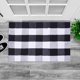 thumbnail image 1 of Alfombra de algodón con cuadros de búfalo, alfombra para puerta de entrada, lavable, con varias capas (24" x 35", alfombra a cuadros en blanco y negro), 1 of 7