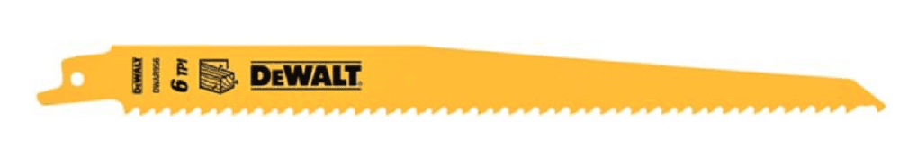 Dewalt DW4803 9 in. 6 TPI Wood Cutting Reciprocating Saw Blades (5-Pack)