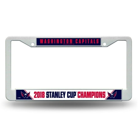 National Champions License Plate - Washington Capitals Official NHL 2018 National Champions License Plate Frame Plastic by Rico 390530