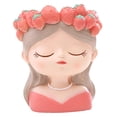 thumbnail image 2 of Mini macetero de resina con forma de niña meditadora, decoración de escritorio para el espacio de trabajo, pieza decorativa, organizador de escritorio Estilo B, 2 of 8