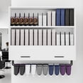 thumbnail image 3 of Advwin Hair Color Organizer Rack, Wall Mounted Hair Dye Tube Storage Cabinet with Adjustable Dividers & Hanging Space, Beauty Barber Station for Salon Display, White, 3 of 9