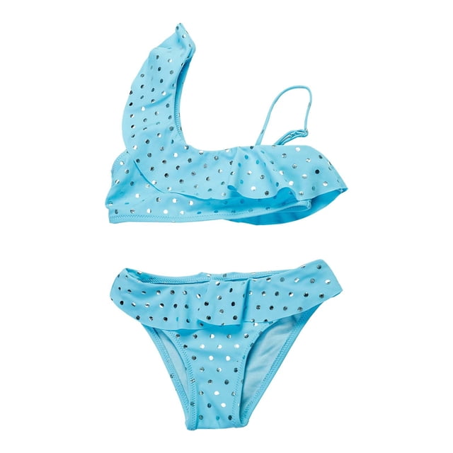 Girls Swimsuits 2 Piece Cute Tankini Swimsuit Ruffle Girls Bathing Suit Size 7-8