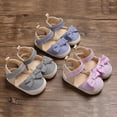 thumbnail image 4 of Seyurigaoka Baby Bowknot Prewalker Stylish Canvas Non Slip Comfortable Sandals, 4 of 8