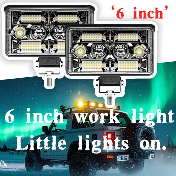 Nlpearl 4 Inch LED Work Light Bar, Dual Color White Yellow, 3000LM Spotlight, 9-36V Hardwired Floodlight for Off-Road, Trucks, Tractors, 4X4, Boats & Motor Vehicles