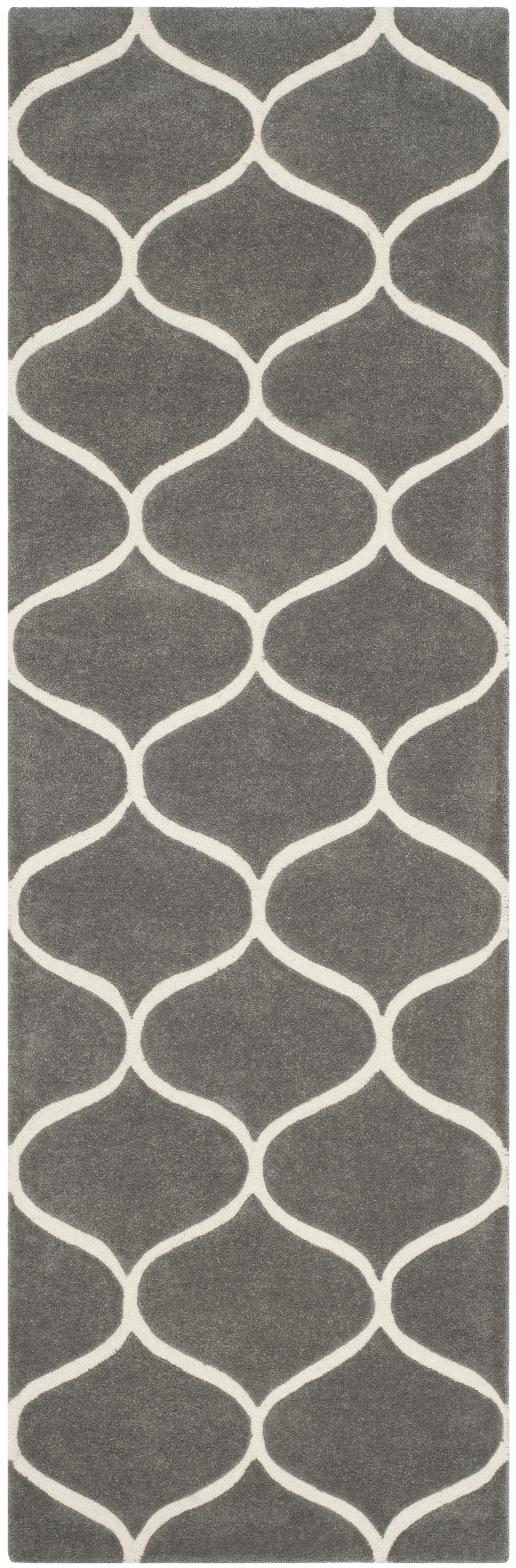 SAFAVIEH Cambridge Jared Geometric Wool Runner Rug, Dark Gray/Ivory, 2'6" x 8'