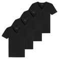 thumbnail image 1 of Pack de 4 Camisetas para Hombre SCHIESSER - Serie "95/5", Cuello en V, S-4XL Negro 3XL (3X-Large), 1 of 3
