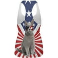 thumbnail image 2 of 4th Of July Meowica America Patriot Cat All Over Womens Work Out Tank Top, 2 of 2