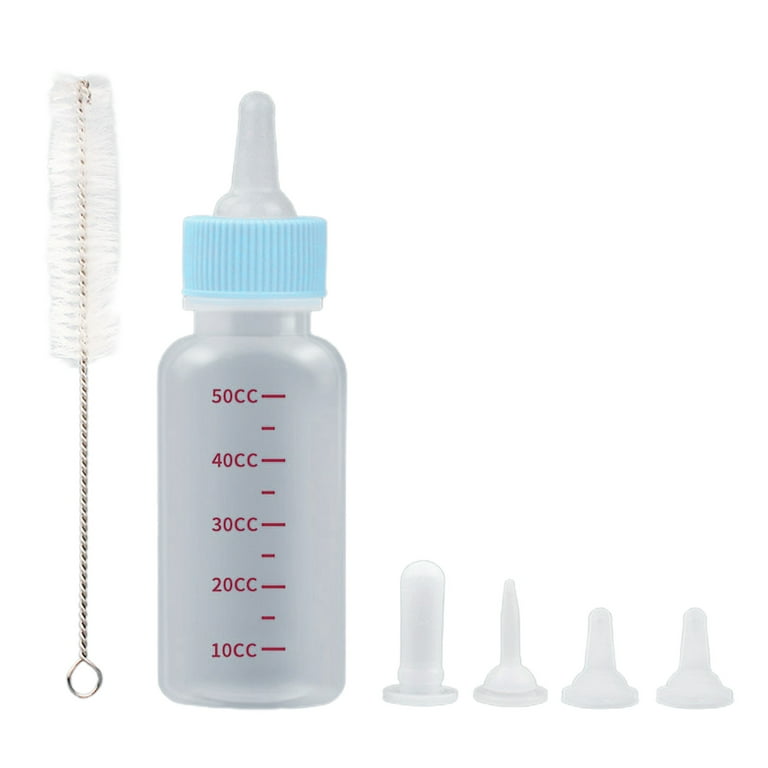 6Pcs 50ml Baby Pet Nursing Bottle - Pointed Nipple Safe Dog Cat Milk Bottle  for Small Animal/Cats/Dogs/Puppy/Kitten 