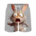 thumbnail image 2 of Mens Swim Trunks Casual Elastic Wasit Loose Fit Drawstring Shorts Cartoon Summer Homewear Short Pants with Pockets Gray 2 S, 2 of 3