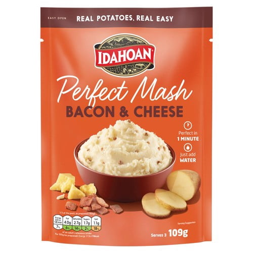 Idahoan Cheese & Bacon Mash 109g, British Import (Pack of 2)