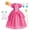 Pink Dress with Accessories, variant on Super Bros pink Princess Peach Costume for Girls Birthday Halloween Christmas Cosplay Dress Up with Rich Accessories