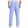 thumbnail image 3 of INSPIRE CHIC Style Men's Drawstring Waist Breathable Summer Linen Beach Pants 30 Light Blue, 3 of 5