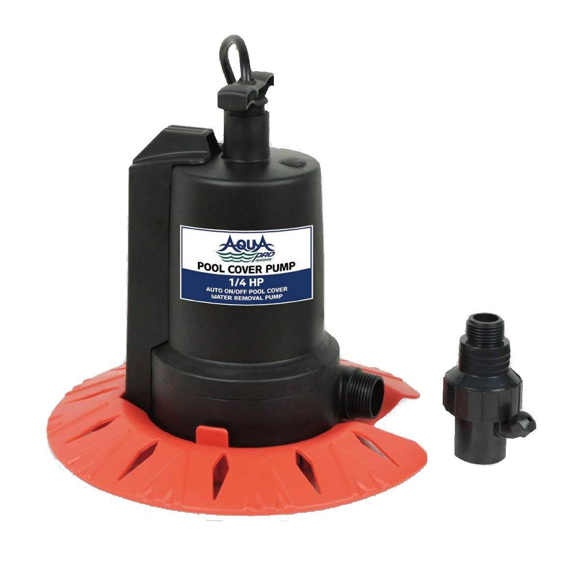 6 Hose Adapters 1100 GPH Submersible Water Pump with Adjustable Filter Automatic Swimming Pool Cover Pump Automatic Overheating Protection Wide Usage Range 