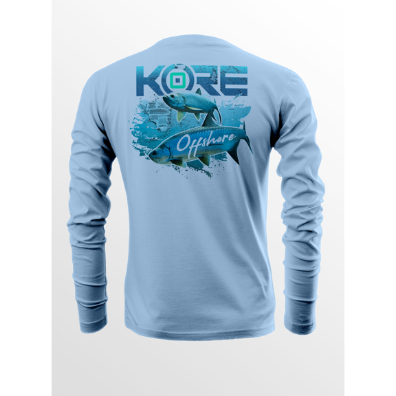KORE Offshore Mens Long Sleeve UPF50  Dri-All-Day Sunblock Fishing Shirt - TARPON