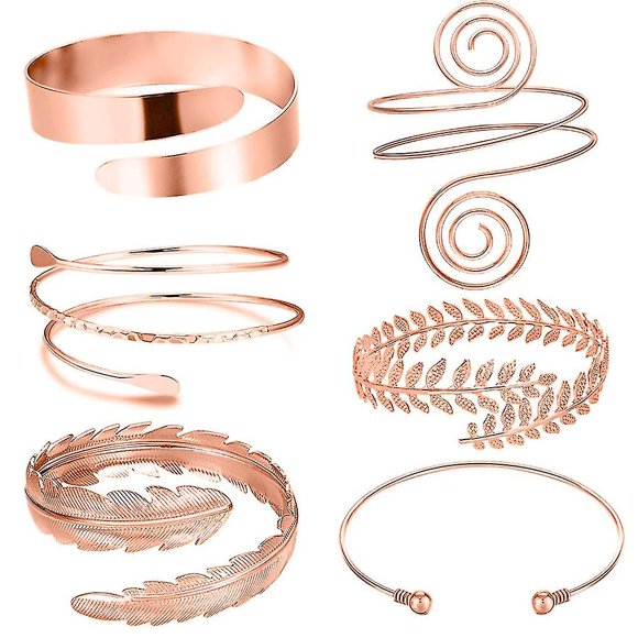 6 Pcs Arm Cuffs, Upper Arm With Cuff Bracelets,adjustable Armband Set