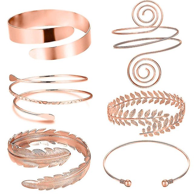6 Pcs Arm Cuffs, Upper Arm With Cuff Bracelets,adjustable Armband Set
