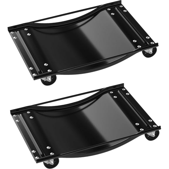 Car Dolly Set of 2, 5,000 lbs Capacity, Heavy Duty Vehicle Moving Dollies with 3.5" Swivel Casters for Cars & Trucks, Anti-Skid, Black