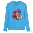 thumbnail image 4 of Pompotops T-shirt Décontracté Imprimé pour Femmes Col Rond Manches Longues Blouse, 4 of 7