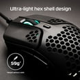 thumbnail image 2 of HyperX Pulsefire Haste – Gaming Mouse, Ultra-Lightweight, 59g, Honeycomb Shell, Hex Design, RGB, HyperFlex USB Cable, Up to 16000 DPI, 6 Programmable Buttons, 2 of 13