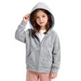 thumbnail image 2 of Zip Up Hoodie for Girls Long Sleeve Cotton Sweatshirt Jackets Solid Color,Full Zip Hoodie Jacket,Girls Sweatshirt,Front Pockets,Casual,Loose,Girls 2-13 Years,Daiy Wear, 2 of 7