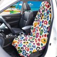 thumbnail image 2 of Garronmavis 1 PC Colorful Leopard Print Front Car Seat Towel Cover Waterproof Stain Resistant Easy Installation Universal Fit Auto Interior Decor for Most Cars SUV Trucks Sedan Van, 2 of 8