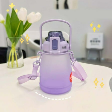 

Portable Matte Water Bottle BPA-Free 1.1L Drinking Bottle with Shoulder Strap
