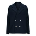 thumbnail image 5 of HAPIMO Women's Fall Winter Trendy Suit Jacket Long Sleeve Lapel Collar Cardigan Blazer Solid Button Blazer Business Office Work Blazer Navy XXL, 5 of 7