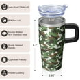 thumbnail image 3 of Camo 20oz Stainless Steel Tumbler with Handle and Straw – Insulated Travel Cup with Sliding Lid, 360° Full Wrap Printed Mug for Home, Outdoor & Sports Use, Camouflage, 3 of 6