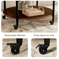 FABATO Round Lift Top Coffee Table with Wheels, Circle Center Table with Storage and Compartment, 26.77’’ Rolling Coffee Table for Living Room, 2 Tier Small Coffee Table Circle Dining Table, Espresso