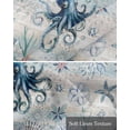 thumbnail image 6 of Coastal Octopus Kitchen Valances for Windows Farmhouse Linen Window Valance Curtain for Living Room Window Treatment Ocean Nautical Conch Coral Fish Shells Valance Rod Pocket Topper, 42 x 18 Inch, 6 of 6