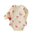 thumbnail image 1 of Baby Newborn Girls Rompers Summer Spring Cotton Flower Print Floral Cute Triangle Onesie Outfits Red Soft New Born Clothes 0-3M, 1 of 3