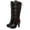 Red, variant on EGNMCR Knee High Boots Fashion Women Cosplay Tied Leather Kneeth Platform Gothic Bows Shoes